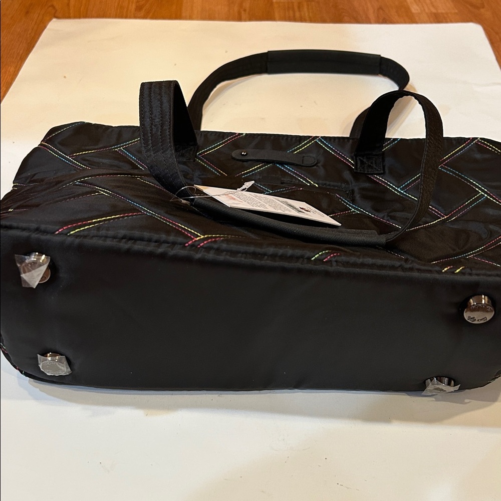 Lug Black Tote with Multicolor Stitching -Skyliner-🎄🎅🎄🎅🎄🎅 - Picture 8 of 8